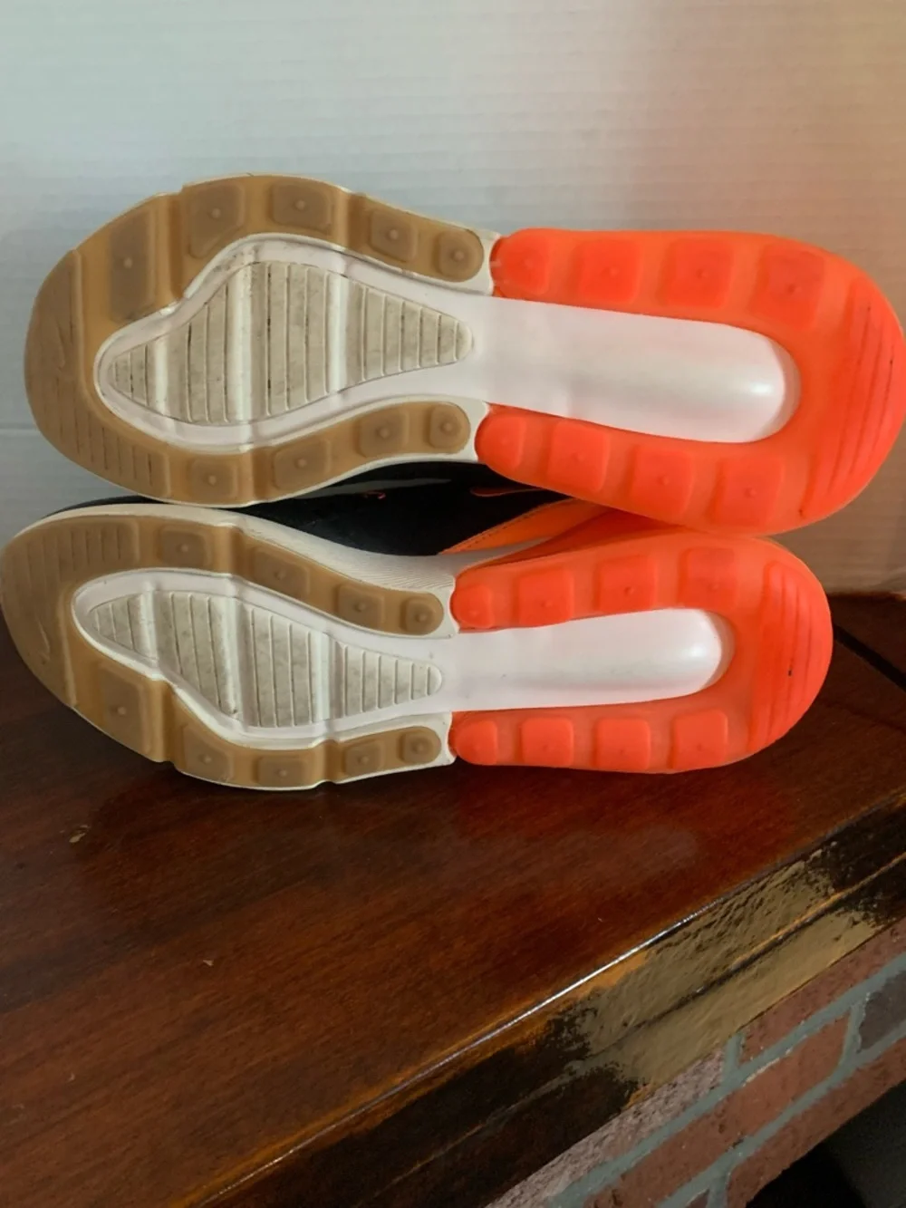 Nike Air Max 270 Black and Bright Orange Running Sneakers